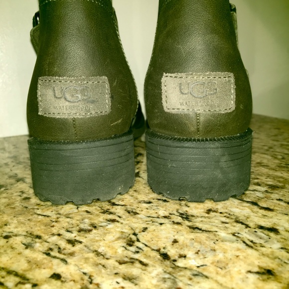 UGG “Wilde” leather waterproof Moto biker buckle boots - Picture 6 of 16